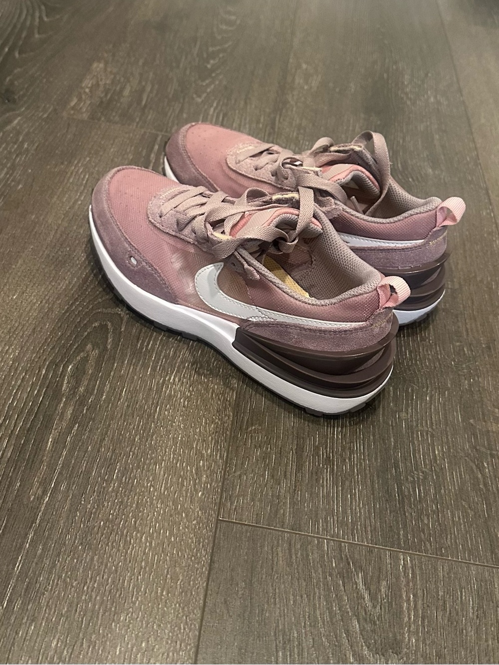 Nike waffle one summit  kids Blush Pink Mesh & Suede Low-Top Sneakers size 2
